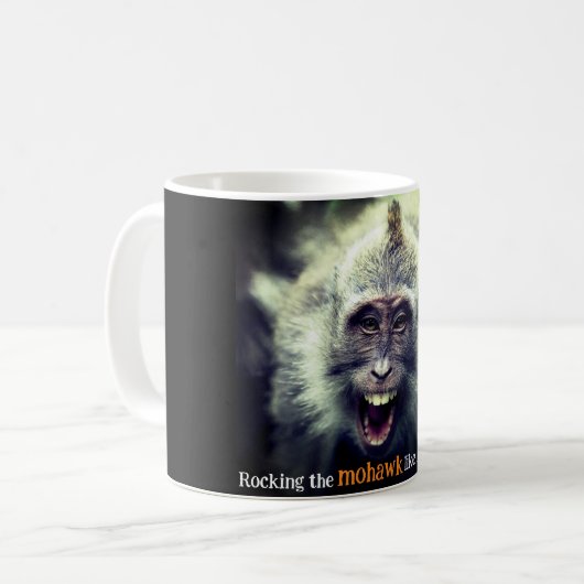 Funny Macaque Foto Kaffeetasse (Vorderseite Links)