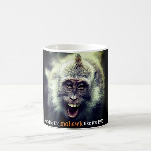 Funny Macaque Foto Kaffeetasse (Mittel)