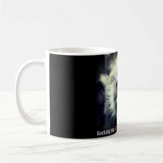 Funny Macaque Foto Kaffeetasse (Links)