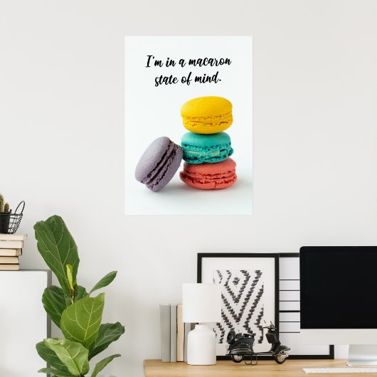 Funny Macaron Puns Living Room Food Wall Art Poster (Heimbüro)