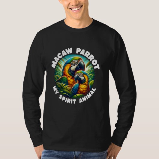 Funny Macaw Parrot Animal Macrot T-Shirt (Vorderseite)