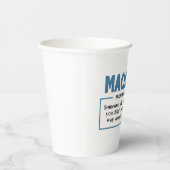 Funny Machinist Definition Gag Pappbecher (Rechts)