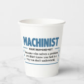 Funny Machinist Definition Gag Pappbecher (Vorderseite)