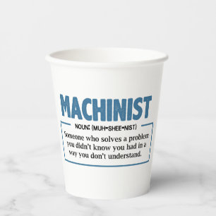 Funny Machinist Definition Gag Pappbecher
