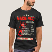 Funny Machinist Hourly Rate T-Shirt (Vorderseite)