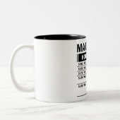 Funny Machinist Stundensatz Zweifarbige Tasse (Links)