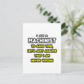 Funny Machinist T - Shirt und Geschenke Postkarte (Stehend Vorderseite)