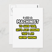 Funny Machinist T - Shirt und Geschenke Postkarte (Vorne/Hinten)