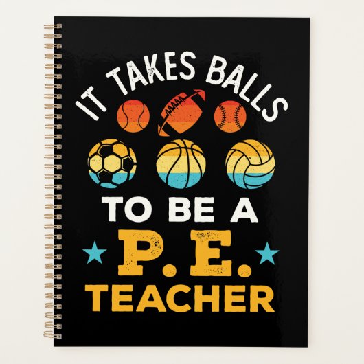 Funny macht Balls zum PE-Lehrer Planer (Vorderseite)