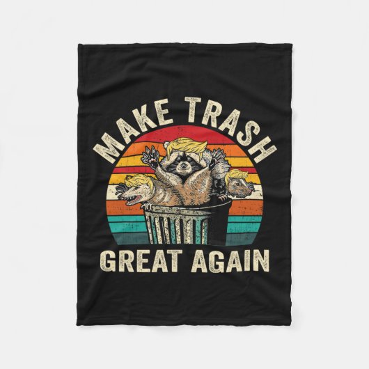 Funny macht Müll wieder groß Trump Müllhaufen Fleecedecke (Vorderseite)