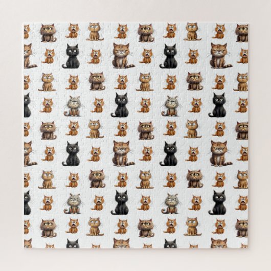 Funny Mad Angry Cats Niedlich Puzzle (Vertikal)