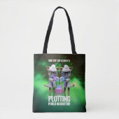 Funny Mad Cat Scientists planen Weltherrschaft Tasche (Vorderseite)