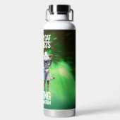 Funny Mad Cat Scientists planen Weltherrschaft Trinkflasche (Rückseite)