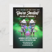 Funny Mad Cat Scientists Purfect Birthday Einladung (Vorderseite)
