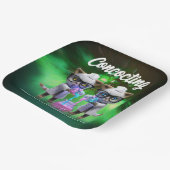 Funny Mad Cat Scientists Purfect Birthday Pappteller (Gewinkelt)