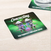 Funny Mad Cat Scientists Purfect Birthday Rechteckiger Pappuntersetzer (angewinkelt)