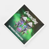 Funny Mad Cat Scientists Purfect Birthday Serviette (Ecke)