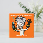Funny Mad Genius Halloween-Party Einladung (Stehend Vorderseite)
