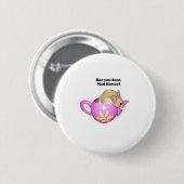 Funny Mad Hatter Dormouse Alice im Wunderland Button (Vorne & Hinten)