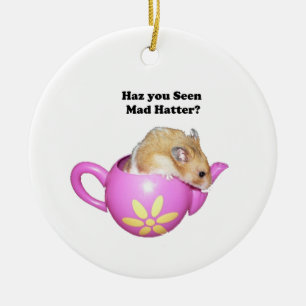 Funny Mad Hatter Dormouse Alice im Wunderland Keramikornament