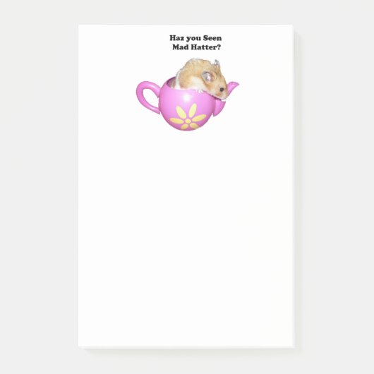 Funny Mad Hatter Dormouse Alice im Wunderland Post-it Klebezettel (Vorderseite)