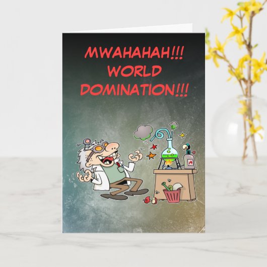 Funny Mad Scientist Karte (Gelbe Blume)