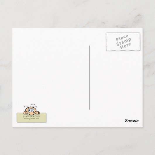 Funny Mad Scientist Postkarte (Rückseite)