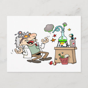 Funny Mad Scientist Postkarte