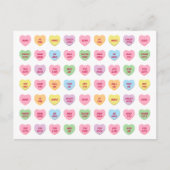 Funny mädchenhafte niedliche Konversation Süßes He Postkarte (Vorderseite)