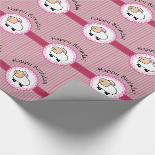 Funny mädchenhaften niedlichen Cartoon Schafsstrei Geschenkpapier