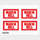 Funny Made in Hell Rechteckiger Aufkleber (Blatt)