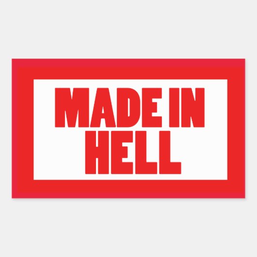 Funny Made in Hell Rechteckiger Aufkleber (Vorderseite)