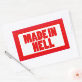 Funny Made in Hell Rechteckiger Aufkleber (Umschlag)