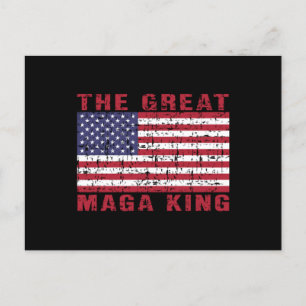 Funny MAGA King Trump Fan Postkarte
