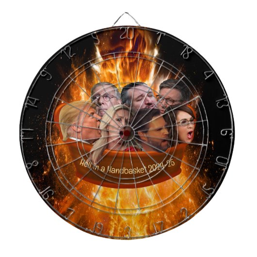 Funny MAGA Republican Hell in einem Handkorb 2024- Dartscheibe (vorne)