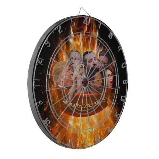 Funny MAGA Republican Hell in einem Handkorb 2024- Dartscheibe (Vorderseite Links)