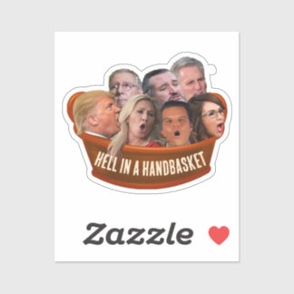Funny MAGA Republikaner hellen in einem Handkorb Aufkleber