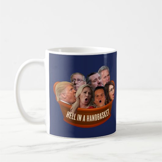 Funny MAGA Republikaner hellen in einem Handkorb Kaffeetasse (Links)