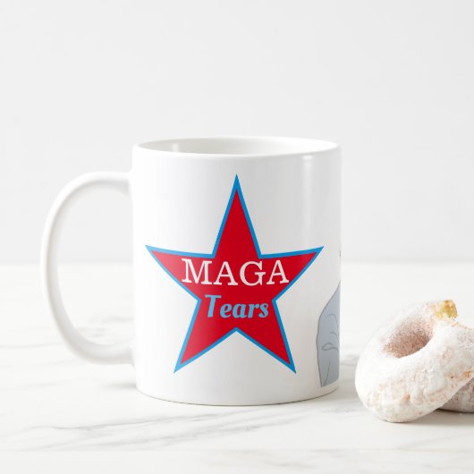 Funny MAGA Tees Trump Clown Politischer Kaffee Tas Kaffeetasse (Mit Donut)