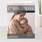 Funny Magazin 1. Geburtstagseinladung Karte (Vorderseite)