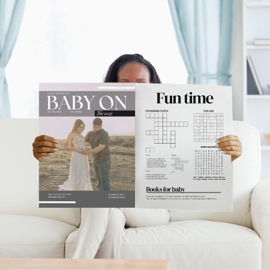 Funny magazine Baby Dusche Einladung