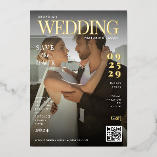 Funny Magazine Cover Dark Foto Einzigartige Hochze Folieneinladung