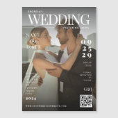 Funny Magazine Cover Dark Foto Einzigartige Hochze Magneteinladung (Vorderseite)