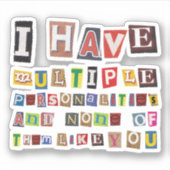 Funny Magazine hat Briefe ausgeschnitten Aufkleber (Vorderseite)