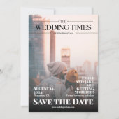 Funny Magazine Newspaper Wedding Foto Save The Date (Vorderseite)