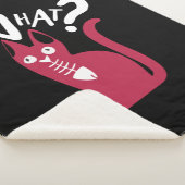 Funny Magenta Cat on Black Cartoonic Sherpadecke (3/4)