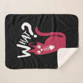 Funny Magenta Cat on Black Cartoonic Sherpadecke (Vorderseite (Horizontal))
