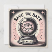 Funny Magic Ball Pink Save the Date schwarz (Vorderseite)