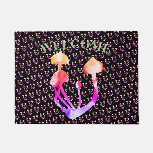 Funny Magic Mushrooms Fußmatte (Vorderseite)