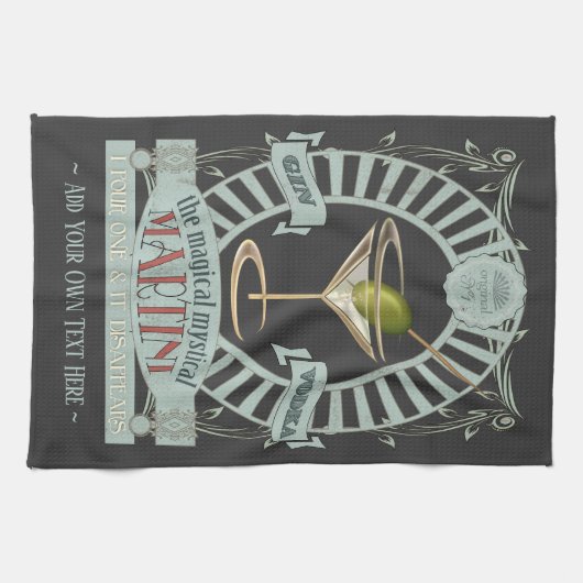 Funny Magical Martini Cocktail Personalisiert Kitc Geschirrtuch (Horizontal)